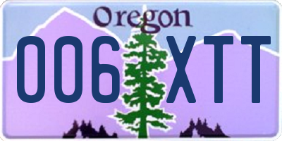 OR license plate 006XTT
