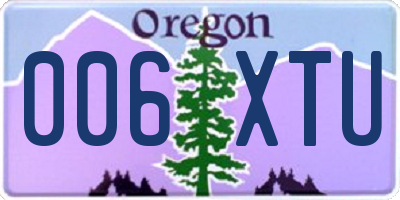 OR license plate 006XTU
