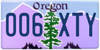OR license plate 006XTY