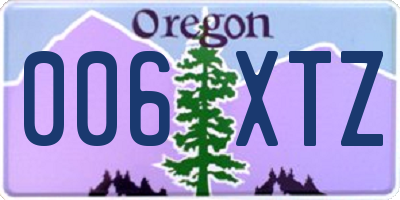 OR license plate 006XTZ