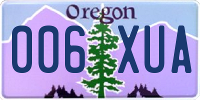 OR license plate 006XUA