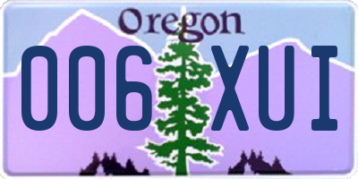 OR license plate 006XUI