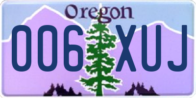 OR license plate 006XUJ