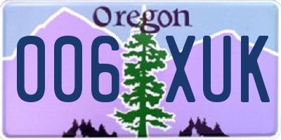 OR license plate 006XUK