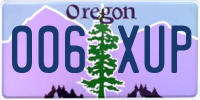 OR license plate 006XUP