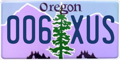 OR license plate 006XUS