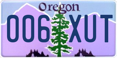 OR license plate 006XUT