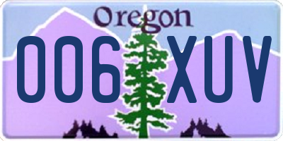 OR license plate 006XUV