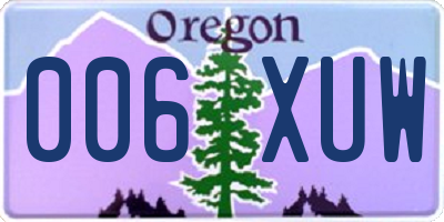 OR license plate 006XUW