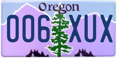 OR license plate 006XUX