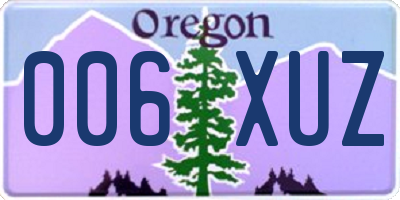OR license plate 006XUZ