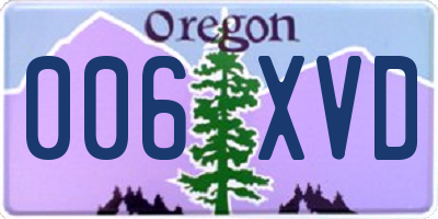 OR license plate 006XVD