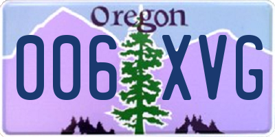 OR license plate 006XVG