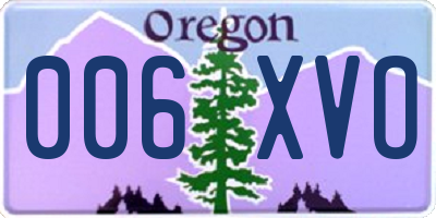 OR license plate 006XVO