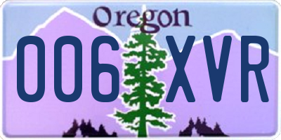 OR license plate 006XVR