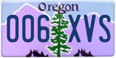 OR license plate 006XVS