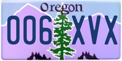 OR license plate 006XVX