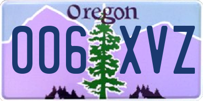 OR license plate 006XVZ