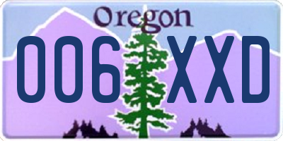 OR license plate 006XXD