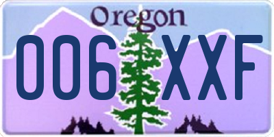 OR license plate 006XXF