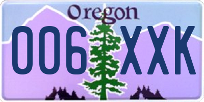 OR license plate 006XXK