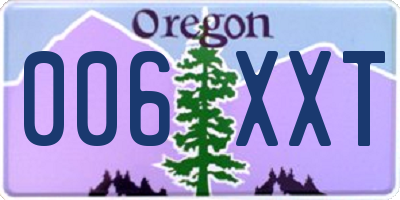 OR license plate 006XXT