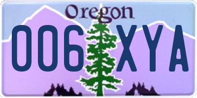 OR license plate 006XYA