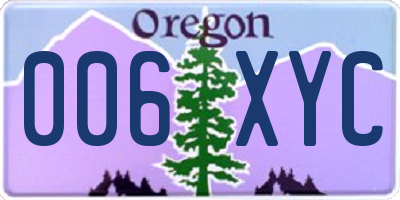 OR license plate 006XYC