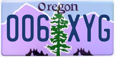 OR license plate 006XYG