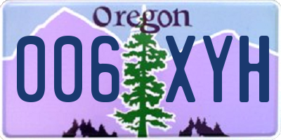 OR license plate 006XYH
