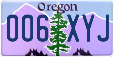OR license plate 006XYJ