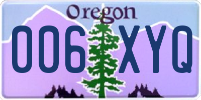 OR license plate 006XYQ