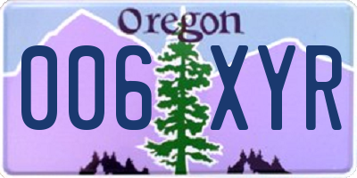 OR license plate 006XYR