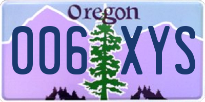OR license plate 006XYS