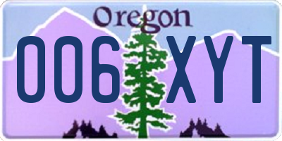 OR license plate 006XYT