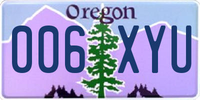 OR license plate 006XYU