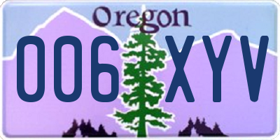 OR license plate 006XYV