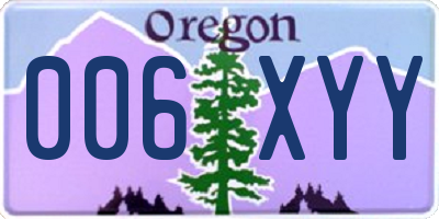 OR license plate 006XYY