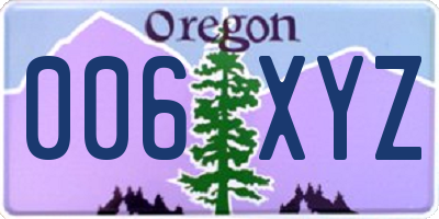 OR license plate 006XYZ