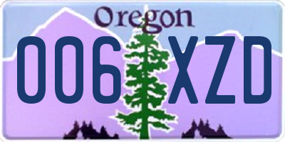 OR license plate 006XZD