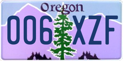 OR license plate 006XZF