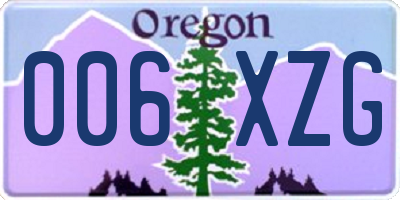 OR license plate 006XZG