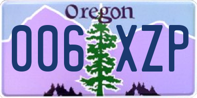 OR license plate 006XZP