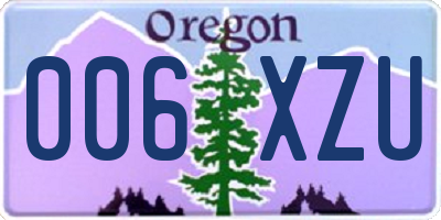 OR license plate 006XZU