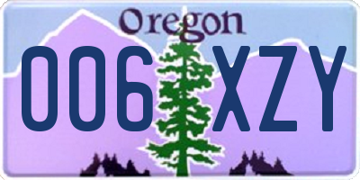 OR license plate 006XZY