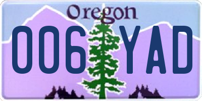 OR license plate 006YAD