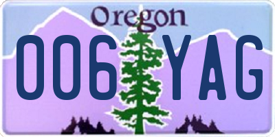 OR license plate 006YAG