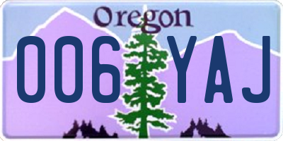 OR license plate 006YAJ