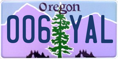 OR license plate 006YAL