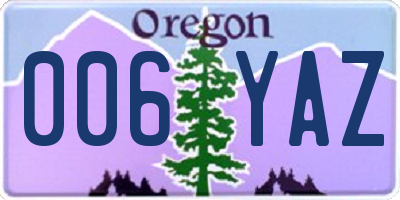 OR license plate 006YAZ